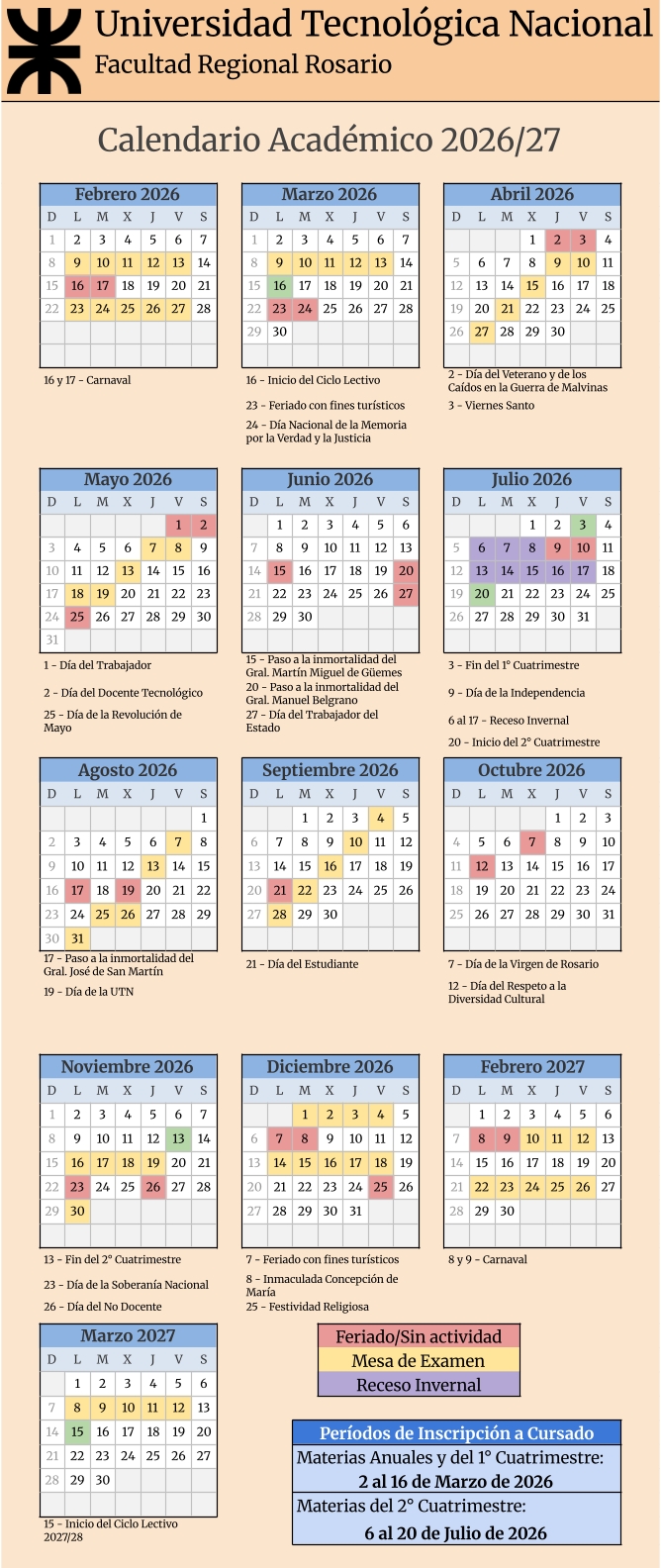 Calendario Académico 2026-2027